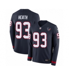 Men's Nike Houston Texans #93 Joel Heath Limited Navy Blue Therma Long Sleeve NFL Jersey