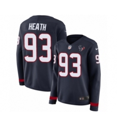 Women's Nike Houston Texans #93 Joel Heath Limited Navy Blue Therma Long Sleeve NFL Jersey