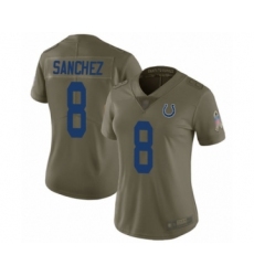 Women's Indianapolis Colts #8 Rigoberto Sanchez Limited Olive 2017 Salute to Service Football Jersey