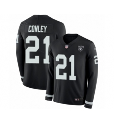 Men's Nike Oakland Raiders #21 Gareon Conley Limited Black Therma Long Sleeve NFL Jersey