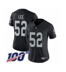 Women's Oakland Raiders #52 Marquel Lee Black Team Color Vapor Untouchable Limited Player 100th Season Football Jersey