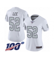 Women's Oakland Raiders #52 Marquel Lee Limited White Rush Vapor Untouchable 100th Season Football Jersey