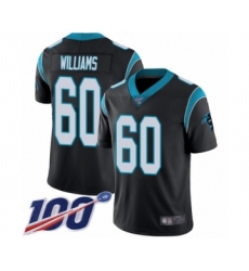 Men's Carolina Panthers #60 Daryl Williams Black Team Color Vapor Untouchable Limited Player 100th Season Football Jersey