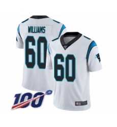Men's Carolina Panthers #60 Daryl Williams White Vapor Untouchable Limited Player 100th Season Football Jersey