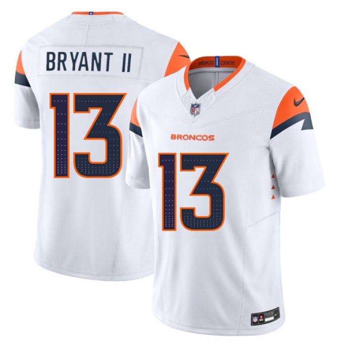 Men's Denver Broncos #13 Pat Bryant II White 2025 Draft F.U.S.E. Vapor Limited Football Stitched Jersey
