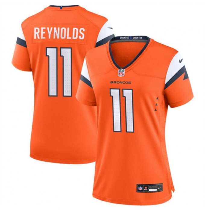 Women's Denver Broncos #11 Josh Reynolds Orange 2024 Stitched Jersey(Run Small)
