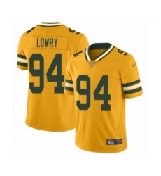 Youth Green Bay Packers #94 Dean Lowry Limited Gold Inverted Legend Football Jersey