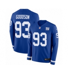 Men's Nike New York Giants #93 B.J. Goodson Limited Royal Blue Therma Long Sleeve NFL Jersey