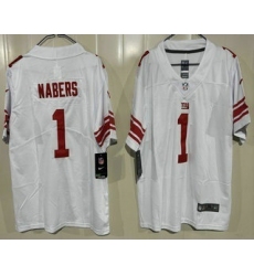 Youth New York Giants #1 Malik Nabers Limited White Vapor Jersey