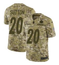 Men's Nike Pittsburgh Steelers #20 Cameron Sutton Limited Camo 2018 Salute to Service NFL Jersey