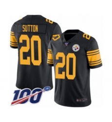 Youth Pittsburgh Steelers #20 Cameron Sutton Limited Black Rush Vapor Untouchable 100th Season Football Jersey