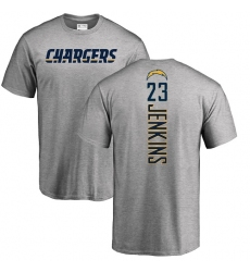 NFL Nike Los Angeles Chargers #23 Rayshawn Jenkins Ash Backer T-Shirt