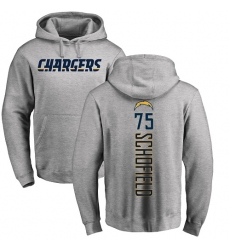 NFL Nike Los Angeles Chargers #75 Michael Schofield Ash Backer Pullover Hoodie