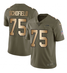 Youth Nike Los Angeles Chargers #75 Michael Schofield Limited Olive Gold 2017 Salute to Service NFL Jers