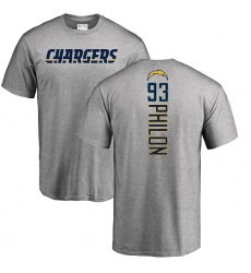 NFL Nike Los Angeles Chargers #93 Darius Philon Ash Backer T-Shirt