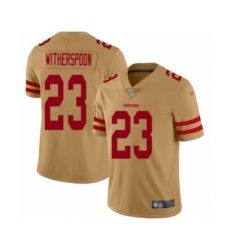 Men's San Francisco 49ers #23 Ahkello Witherspoon Limited Gold Inverted Legend Football Jersey