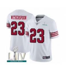 Men's San Francisco 49ers #23 Ahkello Witherspoon Limited White Rush Vapor Untouchable Super Bowl LIV Bound Football Jersey