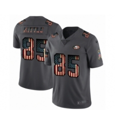 Men's San Francisco 49ers #85 George Kittle Limited Black USA Flag 2019 Salute To Service Football Jersey