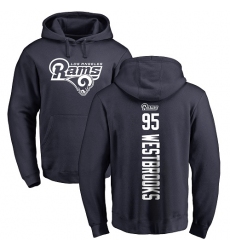NFL Nike Los Angeles Rams #95 Ethan Westbrooks Navy Blue Backer Pullover Hoodie