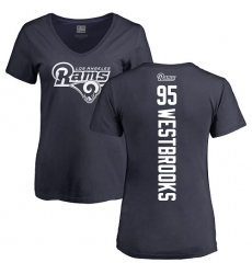 NFL Women's Nike Los Angeles Rams #95 Ethan Westbrooks Navy Blue Backer T-Shirt