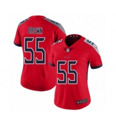 Women's Tennessee Titans #55 Jayon Brown Limited Red Inverted Legend Football Jersey