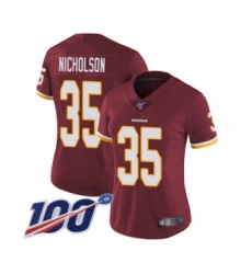 Women's Washington Redskins #35 Montae Nicholson Burgundy Red Team Color Vapor Untouchable Limited Player 100th Season Football Jersey
