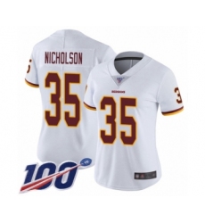 Women's Washington Redskins #35 Montae Nicholson White Vapor Untouchable Limited Player 100th Season Football Jersey