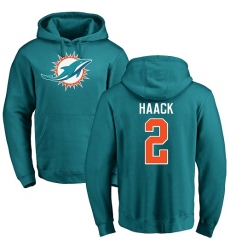 NFL Nike Miami Dolphins #2 Matt Haack Aqua Green Name & Number Logo Pullover Hoodie