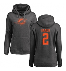 NFL Women's Nike Miami Dolphins #2 Matt Haack Ash One Color Pullover Hoodie