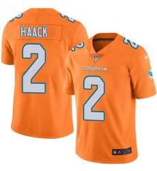 Youth Nike Miami Dolphins #2 Matt Haack Limited Orange Rush Vapor Untouchable NFL Jersey