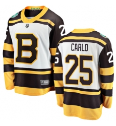 Youth Boston Bruins #25 Brandon Carlo White 2019 Winter Classic Fanatics Branded Breakaway NHL Jersey