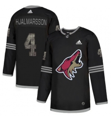Men's Adidas Arizona Coyotes #4 Niklas Hjalmarsson Black Authentic Classic Stitched NHL Jersey