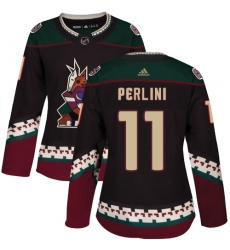 Women's Adidas Arizona Coyotes #11 Brendan Perlini Authentic Black Alternate NHL Jersey