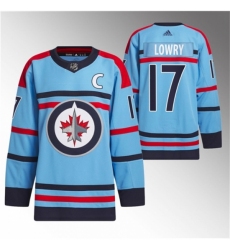 Men's Winnipeg Jets #17 Adam Lowry Light Blue Anniversary Primegreen Stitched Jersey