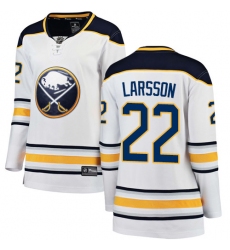 Women's Buffalo Sabres #22 Johan Larsson Fanatics Branded White Away Breakaway NHL Jersey