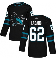 Youth Adidas San Jose Sharks #62 Kevin Labanc Premier Black Alternate NHL Jersey
