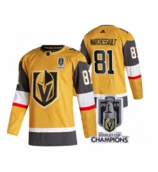 Men's Vegas Golden Knights #81 Jonathan Marchessault Gold 2023 Stanley Cup Champions Stitched Jersey