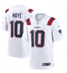Mens New England Patriots #10 Drake Maye Nike White Vapor Untouchable Limited Jersey