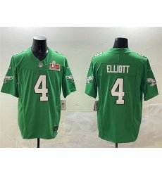 Men's Philadelphia Eagles #4 Jake Elliott Green 2025 Super Bowl LIX F.U.S.E. Throwback Vapor Untouchable Limited Stitched Football Jersey