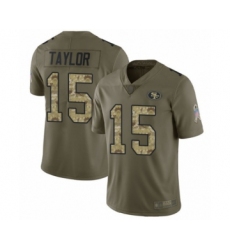 Men's San Francisco 49ers #15 Trent Taylor Limited Olive Camo 2017 Salute to Service Football Jersey