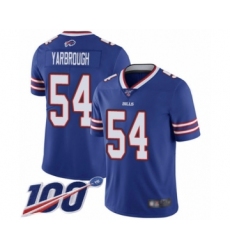 Men's Buffalo Bills #54 Eddie Yarbrough Royal Blue Team Color Vapor Untouchable Limited Player 100th Season Football Jersey