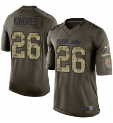 Men's Nike Cleveland Browns #26 Derrick Kindred Elite Green Salute to Service NFL Jersey