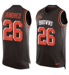 Men's Nike Cleveland Browns #26 Derrick Kindred Limited Brown Player Name & Number Tank Top NFL Jersey