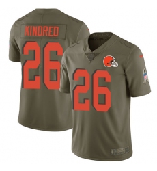 Men's Nike Cleveland Browns #26 Derrick Kindred Limited Olive 2017 Salute to Service NFL Jersey