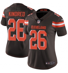 Women's Nike Cleveland Browns #26 Derrick Kindred Brown Team Color Vapor Untouchable Elite Player NFL Jersey