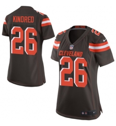 Women's Nike Cleveland Browns #26 Derrick Kindred Game Brown Team Color NFL Jersey