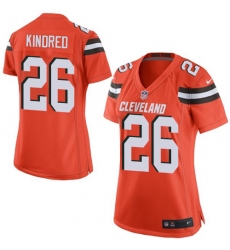 Women's Nike Cleveland Browns #26 Derrick Kindred Game Orange Alternate NFL Jersey