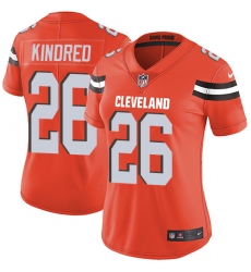 Women's Nike Cleveland Browns #26 Derrick Kindred Orange Alternate Vapor Untouchable Elite Player NFL Jersey