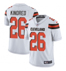 Youth Nike Cleveland Browns #26 Derrick Kindred White Vapor Untouchable Elite Player NFL Jersey