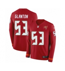 Youth Nike Tampa Bay Buccaneers #53 Adarius Glanton Limited Red Therma Long Sleeve NFL Jersey